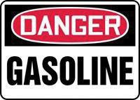 Accuform Signs 10" X 14" Red, Black And White Adhesive Vinyl Chemical And Hazardous Material Sign "Danger Oxygen"