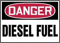 Accuform Signs 10" X 14" Red, Black And White .040 Aluminum Chemical And Hazardous Material Sign "Danger Diesel Fuel"