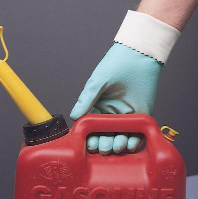 Ansell Size 10 Omni Medium Duty Mint Green Unsupported 20 Mil Neoprene/Natural Latex Cotton Flock-Lined 12" Glove With Pebble Embossed Grip