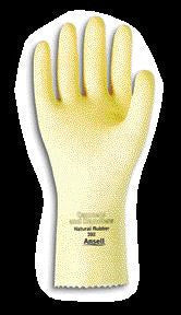 Ansell Size 8 Canners And Handlers Medium Duty Natural Unsupported 20 Mil Natural Latex Unlined 12" Glove With Pebble Embossed Grip & Pinked Cuff