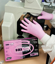 SHOWA Best Glove Small 9 1/2" Pink N-DEX BWC 4 mil Nitrile Ambidextrous Powder Free Class I Medcial Device Disposable Gloves With Textured Finger Tips And Rolled Cuff (100 Each Per Box)