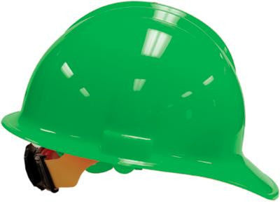 Bullard HiViz Green Classic Model C30 Class E And G Type l Polyethylene Hard Cap WIth 6 Point Ratchet Suspension