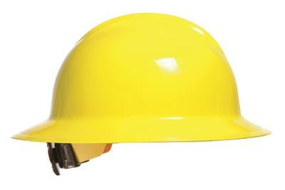 Bullard HiViz Yellow Classic Model C33 Class E And G Type l Polyethylene Full Brim Hard Hat WIth 6 Point Ratchet Suspension