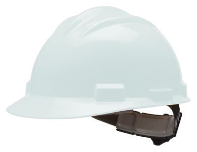 Bullard White Standard Series S61 Class E And G Type l Polyethylene Hard Cap With 4 Point Pinlock Headgear And Cotton Brow Pad