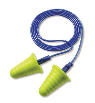 3M Multiple Use E-A-R Push-Ins With Grip Rings Bell Shaped E-A-Rform Foam Corded Earplugs With Grip Rings (1 Pair Per Poly Bag, 200 Pair Per Box)