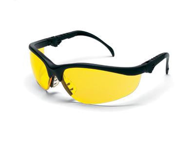 Crews Klondike Plus Safety Glasses With Black Frame And Amber Polycarbonate Duramass Anti-Scratch Lens