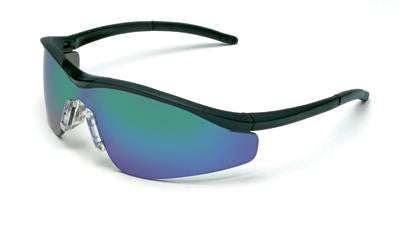 Crews Triwear Nylon Safety Glasses With Onyx Frame, Emerald Polycarbonate Duramass Anti-Scratch Lens, Carrying Case And Breakaway Cord