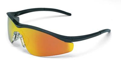 Crews Triwear Nylon Safety Glasses With Onyx Frame, Fire Polycarbonate Duramass Anti-Scratch Lens, Carrying Case And Breakaway Cord