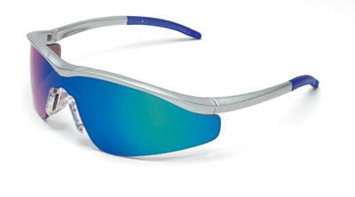 Crews Triwear Nylon Safety Glasses With Steel Frame, Emerald Polycarbonate Duramass Anti-Scratch Lens, Carrying Case And Breakaway Cord