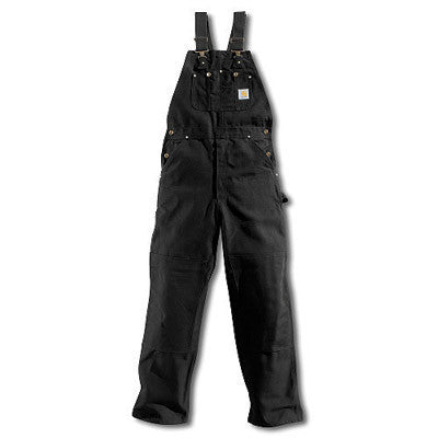 Carhartt 44" X 30" Black 12 Ounce Cotton Duck Bib Overalls