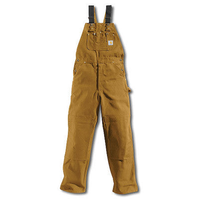 Carhartt 44" X 30" Carhartt Brown 12 Ounce Cotton Duck Bib Overalls