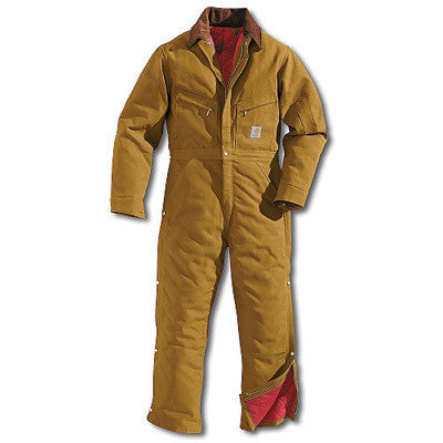 Carhartt 44 Regular Brown Quilt Lined 12 Ounce Cotton Duck Coverall