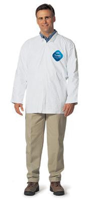 DuPont Large White 5.4 mil Tyvek Disposable Long Sleeve Shirt With Snap Front Closure And Collar (50 Per Case)