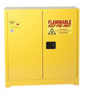 Eagle Manufacturing 23" X 65" X 18" Yellow 24 Gallon Safety Storage Cabinet With 2 Self-Closing Doors