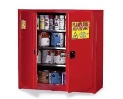 Eagle 96 Gallon Red Five Shelf With Two Door Manual Close Paint And Ink Safety Storage Cabinet