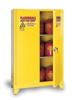 Eagle 60 Gallon Yellow Two Shelf With Two Door Self-Closing Flammable Safety Storage Cabinet