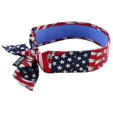 Ergodyne Chill-Its Stars And Stripes Pattern 6700CT Evaporative Cooling Bandana With Cooling Towel