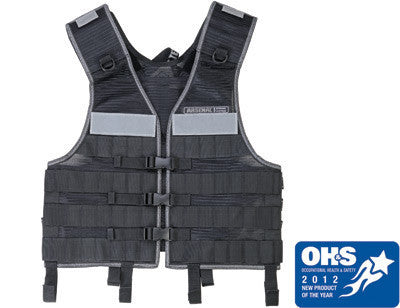 Ergodyne One Size Fits All Black Arsenal 5510 Starched Polyester Mesh Industrial Molle Vest With Hook And Loop Closure And 3M Scotchlite Removable Reflective Strips