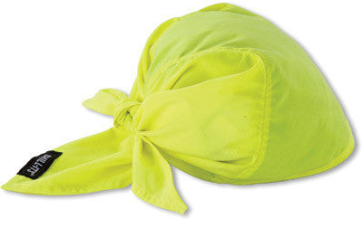 Ergodyne Chill-Its Hi-Vis Lime 6710CT Evaporative Cooling Triangle Hat With Cooling Towel