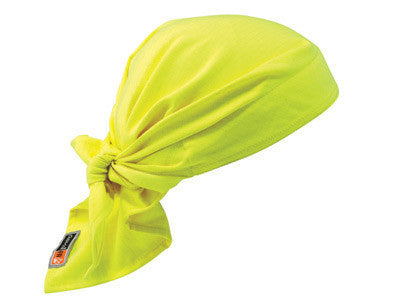 Ergodyne Lime CHILL-ITS 6710FR Flame Retardant Evaporative Cooling Triangle Hat With Polymers And Tie Closure