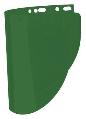 Fibre-Metal Model 4178 8" X 16 1/2" X .060" Dark Green Propionate Molded Wide Vision Faceshield Window