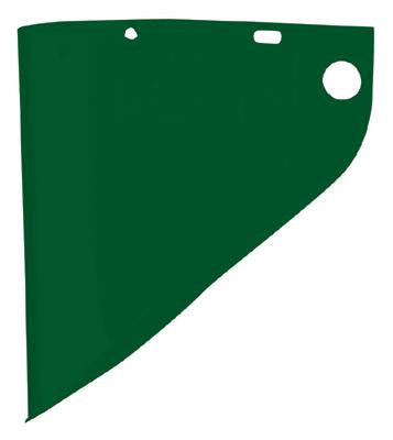 Fibre-Metal Model 4199 9 3/4" X 19" X .060" Dark Green Propionate Molded Extended View Faceshield Window