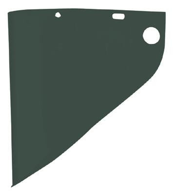 Fibre-Metal Model 4199 9 3/4" X 19" X .060" Green Shade 3 Propionate Molded Extended View Faceshield Window