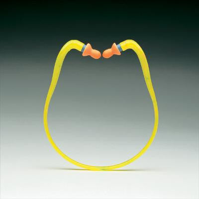 Howard Leight QB1HYG Yellow And Orange Molded Multi Position Inner-Aural Banded Earplugs