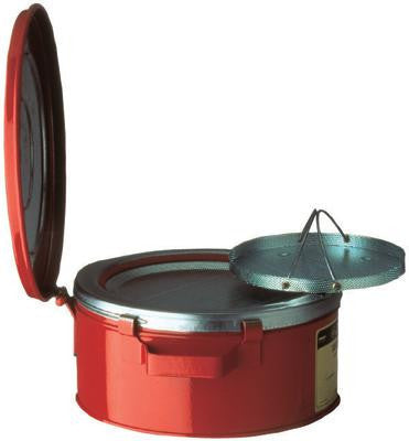 Justrite 1 Gallon Red Safety Bench Can With Wire Basket