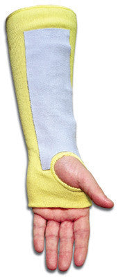 Memphis 14" Yellow 100% Kevlar Sleeve With Thumb Slot And Leather Pad