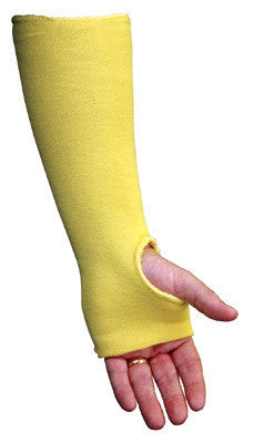Memphis 14" Yellow Regular Weight Kevlar Cut Resistant Sleeve With Thumb Slot