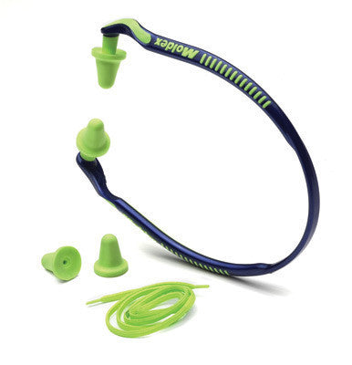Moldex Jazz Band Blue And Bright Green Under Chin Banded Earplugs With Optional Breakaway Cord