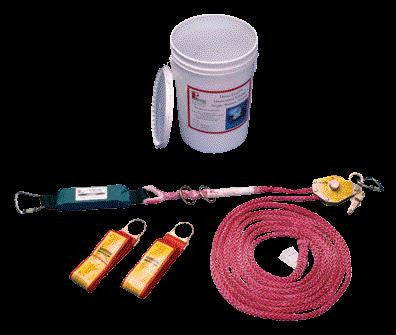 MSA 30' Gravity Dyna-Line Two-Worker Temporary Horizontal Lifeline With Shock Absorber And 2 Anchorage Straps