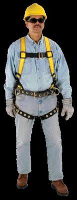 MSA X-Large Workman Construction Style Harness With Qwik-Fit Chest Buckle, Tongue Leg Buckles, Back And Hip D-Rings And Integral Back Pad With Tool Belt