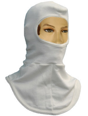 National Safety Apparel White Nomex And Modacylic 15 cal/cm_ Flame Retardant Hood