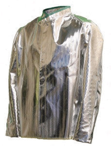 National Safety Apparel X-Large 30" Silver 16 Ounce Aluminized Acrysil Heat Resistant Standard Coat With Snap Front Closure