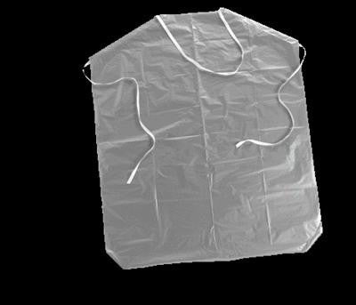 North 45" Silver 2.7 mil Polyethylene Silver Shield EVOH Coated Chemical Protection Apron With Back Tie Closure