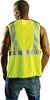 OccuNomix 3X Hi-Viz Yellow OccuLux Lightweight Polyester And Mesh Class 2 Break-Away Vest With Front Hook And Loop Closure, 2" 3M Scotchlite Reflective Tape Striping And 2 Pockets