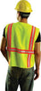 OccuNomix Medium Yellow OccuLux Woven Twill Polyester Non-ANSI Economy Two-Tone Vest With Zipper Front Closure, 3/4" White Gloss Tape Striping On Orange Trim And 10 Pockets
