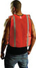 OccuNomix 4X Orange OccuLux Lightweight Polyester And Mesh Non-ANSI Economy Vest With Front Hook And Loop Closure, 1" Silver Glass Bead Tape Striping, Side Elastic Straps And 1 Pocket