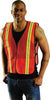 OccuNomix 4X Orange OccuLux Lightweight Polyester And Mesh Non-ANSI Economy Vest With Front Hook And Loop Closure, 1-3/8" Silver Gloss Tape On Orange Trim, Side Elastic Straps And 1 Pocket