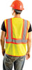 OccuNomix 2X Hi-Viz Yellow Lightweight Mesh Class 2 Vest With Zipper Front Closure, 2" Silver Reflective Tape Striping And 2 Pockets