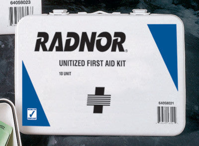 Radnor 10 Person Unitized First Aid Kit In Plastic Case
