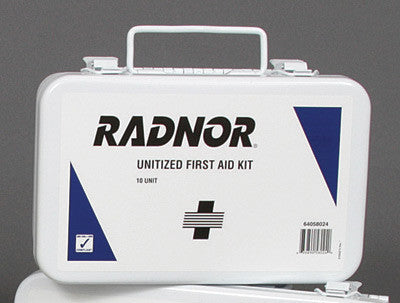 Radnor 10 Person Unitized First Aid Kit In Metal Case