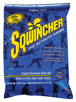 Sqwincher 47.66 Ounce Instant Powder Pack Tropical Cooler Electrolyte Drink - Yields 5 Gallons (16 Each Per Case)