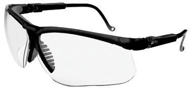 Uvex Bayonet Safety Glasses With Black And Gray Frame And Clear Supra-Dura Hard Coat Anti-Scratch Lens