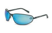 Uvex By Sperian Harley-Davidson HD510 Safety Glasses With Matte Black Frame And Blue Polycarbonate Anti-Scratch Hardcoat Mirror Lens