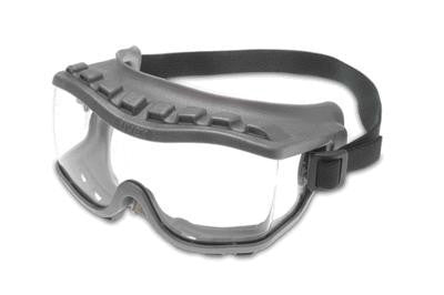 Uvex Strategy Direct Vent Over The Glasses Goggles With Gray Light Weight Soft Frame, Clear Uvextra Anti-Fog Lens And Fabric Headband
