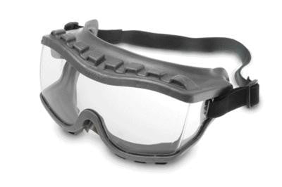 Uvex Strategy Indirect Vent Over The Glasses Goggles With Gray Light Weight Soft Frame, Clear Uvextra Anti-Fog Lens, Foam Liner And Fabric Headband