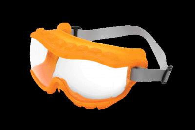 Uvex Strategy Indirect Vent Over The Glasses Goggles With Hot Orange Light Weight Soft Frame, Clear Uvextra Anti-Fog Lens And Neoprene Headband